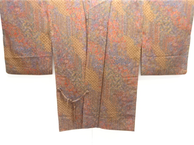 JAPANESE KIMONO / DOCHUGI COAT (with Shawl) / FLOWER SARASA 